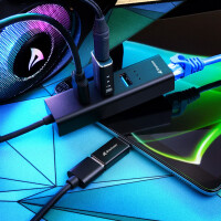 Sharkoon 4044951037575 - Kabellos - USB 3.2 Gen 1 (3.1 Gen 1) Type-C - Schwarz - USB 3.2 Gen 1 (3.1 Gen 1) Type-A - Aluminium - ChromeOS