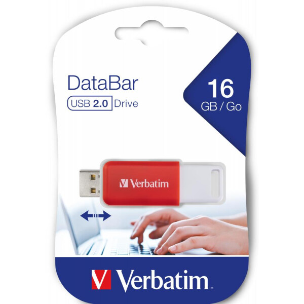 Verbatim USB 2.0 Stick"DataBar" 16 GB - RED (1) - 16 GB