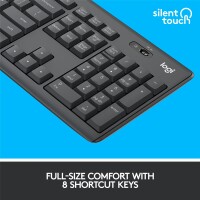 Logitech MK295 Silent - Volle Größe (100%) - Kabelgebunden - RF Wireless - QWERTY - Graphit - Maus enthalten