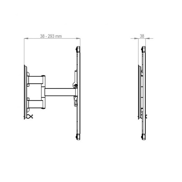 Hagor BrackIT TnT vollbeweglicher Wandhalter 102-165cm 40-65Zoll Wandabstand 38-293mm max.