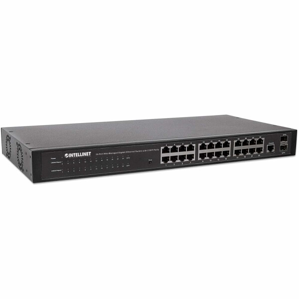 Intellinet 24-Port Web-Managed Gigabit Ethernet Switch mit 2 SFP-Ports, 24 x 10/100/1000 M