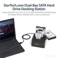 StarTech.com "USB 3.1 (10 Gbit/s) Duplizierer Dockingstation für 2,5"" & 3,5"" SATA SSD/HDD Laufwerke - Clone / Kopierstation bis zu 28GB/min " - Festplattenduplikator