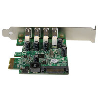 StarTech.com 4 Port PCI Express USB 3.0 SuperSpeed Schnittstellenkarte mit UASP - SATA intern - PCIe - USB 3.2 Gen 1 (3.1 Gen 1) - PCIe 2.0 - CE - FCC - NEC uPD720201 - 5 Gbit/s