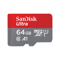 SanDisk Ultra microSD - 64 GB - MicroSDHC - Klasse 10 - UHS-I - 100 MB/s - Grau - Rot