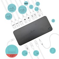 i-tec USB 3.0 / USB-C / Thunderbolt - 3x 4K Docking Station + Power Delivery 100W - Kabelgebunden - USB 3.2 Gen 1 (3.1 Gen 1) Type-C - 100 W - 3,5 mm - 10,100,1000 Mbit/s - Schwarz