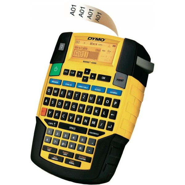 Dymo RHINO 4200 - QWERTZ - Wärmeübertragung - Schwarz - Gelb