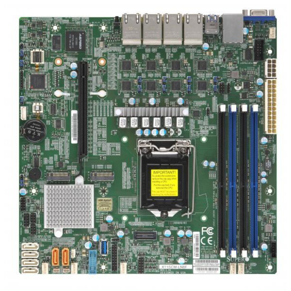 Supermicro X11SCM-LN8F - Intel - LGA 1151 (Socket H4) - Intel® Celeron® - Intel® Pentium® - Intel® Xeon® - DDR4-SDRAM - 128 GB - 1.2 V