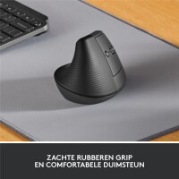 Logitech Lift - rechts - Vertikale Ausführung - Optisch - RF Wireless + Bluetooth - 4000 DPI - Graphit