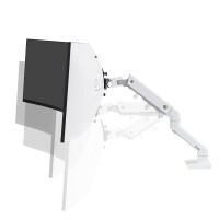 Ergotron HX Series HX Monitorarm mit HD-Gelenk - Tischhalterung (weiß) - Klemme - 19,1 kg - 124,5 cm (49") - 100 x 100 mm - Höhenverstellung - Weiß