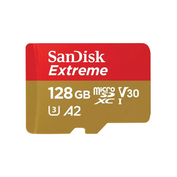 SanDisk Extreme microSDXC 128GB+SD Adapter 190MB/s 90MB/s A2 C10 V30 UHS-I U3