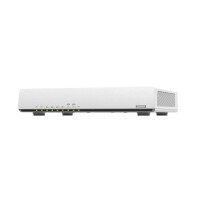 QNAP QHora-301W - Wi-Fi 6 (802.11ax) - Dual-Band (2,4 GHz/5 GHz) - Eingebauter Ethernet-Anschluss - Weiß - Tabletop-Router