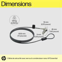 HP ESSENTIAL NANO COMBINATION CABLE LOCK