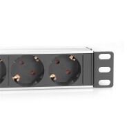 DIGITUS 10" Steckdosenleiste mit Aluminiumprofil, 4-fach Schutzkontaktsteckdose