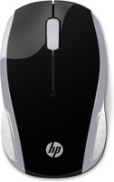 HP Wireless-Maus 200 (Pike Silver) - Beidhändig - Optisch - RF Wireless - 1000 DPI - Schwarz - Silber