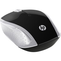 HP Wireless-Maus 200 (Pike Silver) - Beidhändig - Optisch - RF Wireless - 1000 DPI - Schwarz - Silber