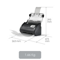 Plustek SmartOffice PS186 - 216 x 2500 mm - 600 x 600 DPI - 25 Seiten pro Minute - 8 Seiten pro Minute - Graustufen - Monochrom - 1500 Seiten