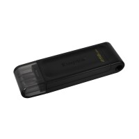 Kingston DataTraveler 256GB USB-C 3.2 Gen 1 70 - 256 GB - USB Typ-C - 3.2 Gen 1 (3.1 Gen 1) - Kappe - 7 g - Schwarz