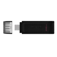 Kingston DataTraveler 256GB USB-C 3.2 Gen 1 70 - 256 GB - USB Typ-C - 3.2 Gen 1 (3.1 Gen 1) - Kappe - 7 g - Schwarz