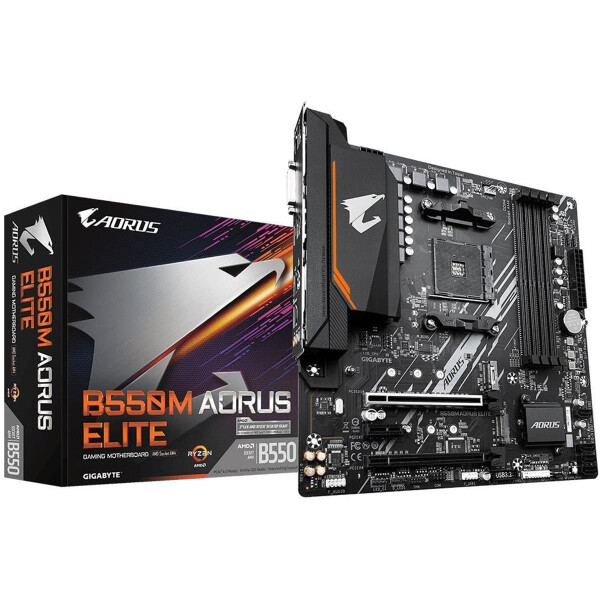 Gigabyte B550M AORUS ELITE - AMD - Socket AM4 - AMD Ryzen 3 3rd Gen - 3rd Generation AMD Ryzen 5 - 3rd Generation AMD Ryzen 7 - 3rd Generation AMD... - DDR4-SDRAM - 128 GB - DIMM