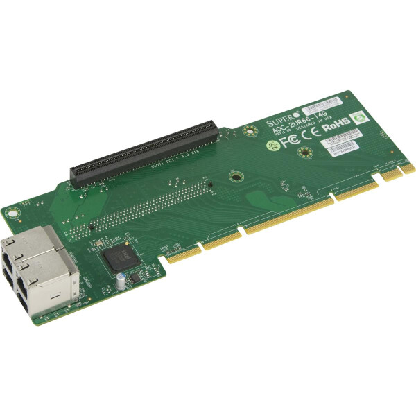 Supermicro AOC-2UR66-I4G - Eingebaut - Verkabelt - PCI Express - Ethernet - 1000 Mbit/s - Grün