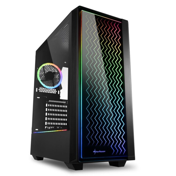 Sharkoon RGB LIT 200 - Midi Tower - PC - Schwarz - ATX - micro ATX - Mini-ITX - Blau - Grün - Rot - Taschenlüfter - Vorderseite