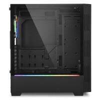 Sharkoon RGB LIT 200 - Midi Tower - PC - Schwarz - ATX - micro ATX - Mini-ITX - Blau - Grün - Rot - Taschenlüfter - Vorderseite