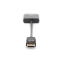 DIGITUS AK-340401-001-S - DisplayPort Adapterkabel, DP - DVI (24+5) St/Bu, 0.15m, m/Verriegelung, DP 1.1 komp., CE, sw