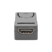 DIGITUS AK-340602-000-S - DisplayPort Adapter, DP - HDMI Typ A St/Bu, m/Verriegelung, CE, sw