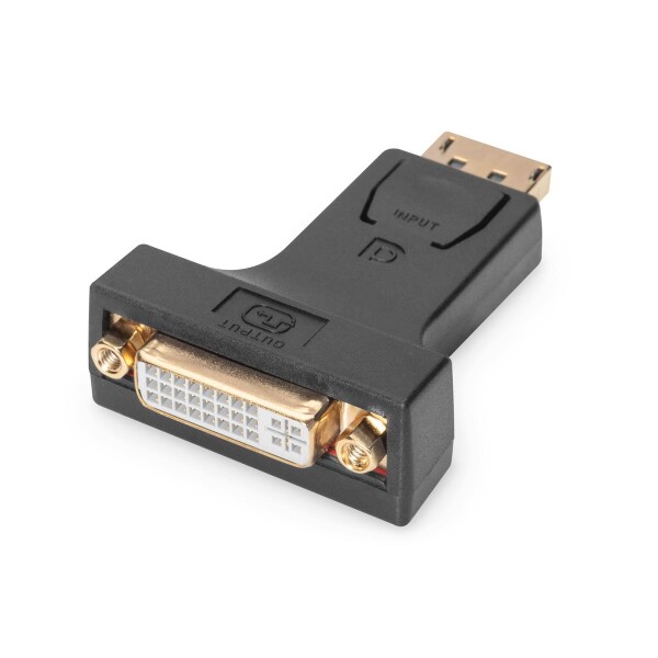 DIGITUS AK-340603-000-S - DisplayPort Adapter, DP - DVI-I (24-5) St/Bu, m/Verriegelung, CE, sw