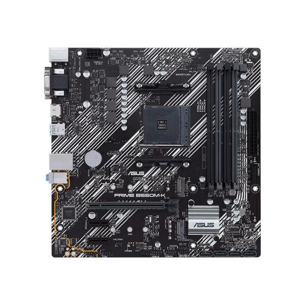 ASUS PRIME B550M-K - AMD - Socket AM4 - AMD Ryzen 3 3rd Gen - 3rd Generation AMD Ryzen 5 - 3rd Generation AMD Ryzen 7 - 3rd Generation AMD... - DDR4-SDRAM - 128 GB - DIMM