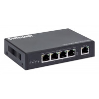 Intellinet 4-Port Gigabit Ultra PoE-Extender, Verlängert PoE-Reichweite um 100 m, PoE-Stro