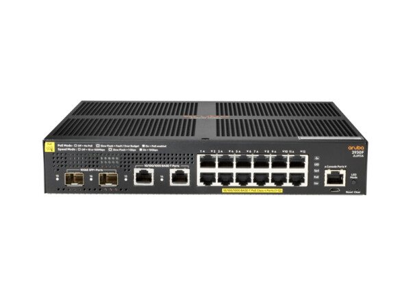 HPE Networking 2930F 12G PoE+ 2G/2SFP+ Switch - Managed - L3 - Gigabit Ethernet (10/100/1000) - Power over Ethernet (PoE) - Rack-Einbau - 1U