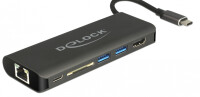 Delock 87721 - USB 3.2 Gen 1 (3.1 Gen 1) Type-A - Schwarz - MMC - SD - SDHC - SDXC - HDMI - USB 3.2 Gen 1 (3.1 Gen 1) Type-A - USB 3.2 Gen 1 (3.1 Gen 1) Type-C - USB - 60 W