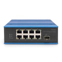 DIGITUS - DN-651133 - Indust. PoE Swtich 8xFE 1xSFP