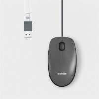 Logitech M100 - Beidhändig - Optisch - USB Typ-A - 1000 DPI - Schwarz