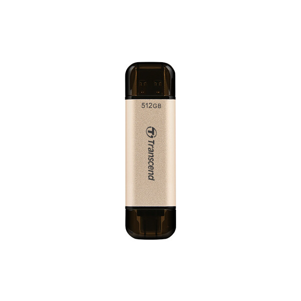 Transcend JetFlash 930C - 512 GB - USB Type-A / USB Type-C - 3.2 Gen 1 (3.1 Gen 1) - 420 MB/s - Kappe - Gold