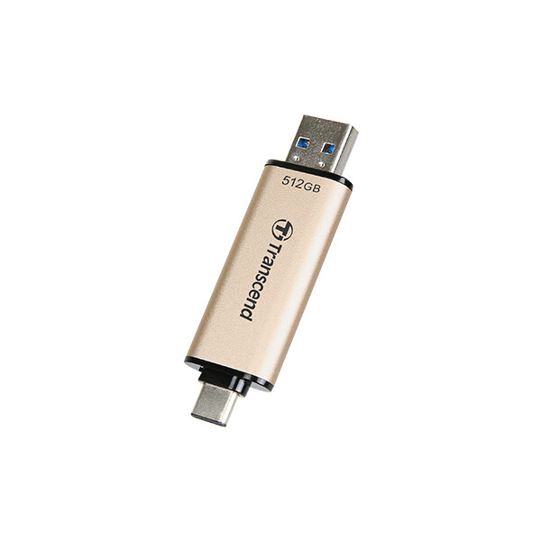 Transcend JetFlash 930C - 512 GB - USB Type-A / USB Type-C - 3.2 Gen 1 (3.1 Gen 1) - 420 MB/s - Kappe - Gold