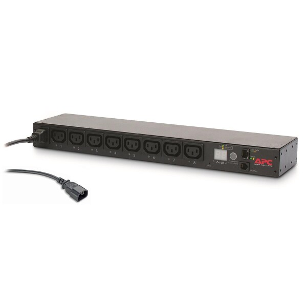 APC Rack PDU - mit Schaltfunktion - 1 HE - 12 A/208 V - 10 A/230 V - (8) C13 - Messgerät - Geändert - 0U/1U - Horizontal/Vertikal - Schwarz - 8 AC-Ausgänge - C13-Koppler