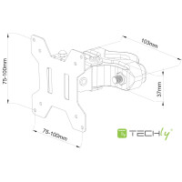 Techly Masthalter für 1 LCD/Plasma 13"-30" Schwarz