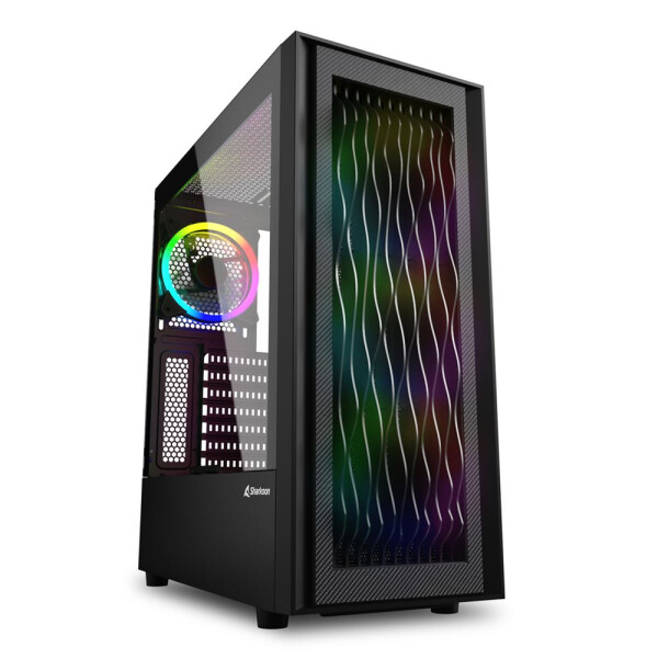 Sharkoon RGB Wave - Desktop - PC - Schwarz - ATX - micro ATX - Mini-ITX - Multi - Hinten - Vorderseite