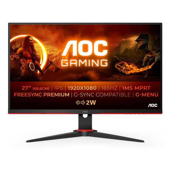 AOC G2 27G2SPAE/BK - 68,6 cm (27 Zoll) - 1920 x 1080 Pixel - Full HD - LED - 1 ms - Schwarz - Rot