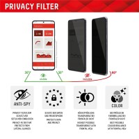 E.V.I. Displex Privacy Panzerglas (10H) für Samsung Galaxy S22/S23 - Eco-Montagerahmen - Privacy Filter - 15,5 cm (6.1") - Smartphone - Rahmenloser Blickschutzfilter - 10H - Glänzend - Privatsphäre