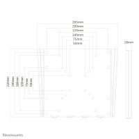 Neomounts by Newstar Monitor-Wandhalterung - 25,4 cm (10 Zoll) - 101,6 cm (40 Zoll) - 35 kg - 75 x 75 mm - 200 x 200 mm - Silber