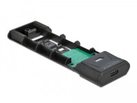 Delock Externes USB Type-C Combo Gehäuse für M.2 NVMe PCIe oder SATA SSD - werkzeugfrei - SSD-Gehäuse - M.2 - PCI Express - 10 Gbit/s - USB Anschluss - Schwarz - Grau
