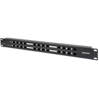 Intellinet 12-Port Passives PoE-Patchpanel / Midspanlösung - Patchpanel mit 12 RJ45-Ports für Dateneingang und 12 RJ45-Ports für Datenausgang und Stromausgang - RJ-45 - Cat5e - Schwarz - Metall - Rackeinbau - 1U