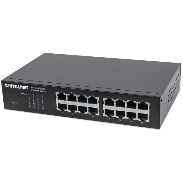 Intellinet 16-Port Gigabit Ethernet Switch - Switch - 16 x 10/100/1000