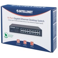 Intellinet 16-Port Gigabit Ethernet Switch - Switch - 16 x 10/100/1000