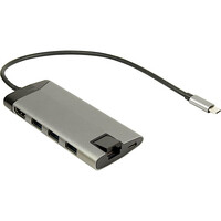 Inter-Tech GDC-802 - Kabelgebunden - USB 3.2 Gen 1 (3.1 Gen 1) Type-C - 100 W - 1000 Mbit/s - IEEE 802.1Q - IEEE 802.3ab - IEEE 802.3az - IEEE 802.3u - IEEE 802.3x - Grau