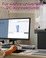 ICY BOX IB-DK8801-TB4 - Kabelgebunden - Thunderbolt 4 - 96 W - 10,100,1000,2500 Mbit/s - Anthrazit - Schwarz - SD