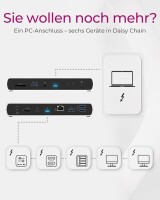 ICY BOX IB-DK8801-TB4 - Kabelgebunden - Thunderbolt 4 - 96 W - 10,100,1000,2500 Mbit/s - Anthrazit - Schwarz - SD